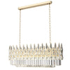 Luxurious Gold Rectangular Crystal Chandelier Dining Room Chandeliers Over Table