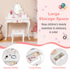 Kids Vanity Table & Stool Set Children Pretend Play Makeup Dressing Desk