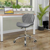 Computer Desk Chair Office Cushioned Chair Chrome Legs Swivel Fabric/PU/Velvet