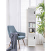 White 5Tier Bathroom Floor Cabinet Standing Storage Cupboard Door Wooden Shelve