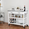 Kitchen Trolley Cart Rolling Island Cart Serving Cart Large Storage 2 Drawers