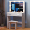 Dressing Table w/ Large Mirror & Stool,Vanity Table with Adjustable Brightnes UK