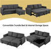 Sectional Sofa with Chaise L-Shaped Reversible Sofa Bed with Storage Dark Gray