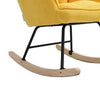 Scandinavian Armchair Wing Back Recliner Rocking Chair Cube Fabric Upholstered