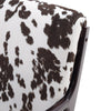 Cow Print Accent Chair Modern Armchair with Walnut Solid Wooden Frame & Armrest