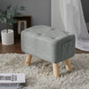 Chesterfield Upholstered Buttoned Footstool Pouffe Foot Stool Linen Bench Seat