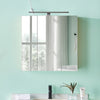 LED Bathroom Cabinet Mirror Wall Mounted 3 Doors Storage Cupboard Glass Shelf