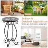 Outdoor Plant Stand Mosaic Round Side Table Accent End Table Bistro Coffee Table