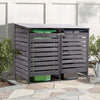 2 Compartments Wheelie Bin Storage Wooden Outdoor Garden Rubbish Dustbin Shed