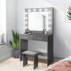 Vanity Dressing Table Stool Set Makeup Mirror/Drawers/Dimmabl 3 Colors LED Light