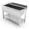 47" Stainless Steel Sink Commercial Restaurant Kitchen Prep Hand Basin w/ Shelf