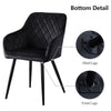 Set of 2 Armchairs Dining Chairs with Arms Velvet PU Faux Leather Chairs Kitchen