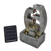 Garden Water Feature Outdoor Solar LED Cascading Flowing Water Fountain w Lights