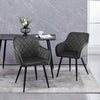 2pcs Dining Chairs Set Faux Leather/Velvet Padded Metal Legs Restaurant Armchair