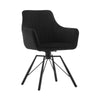 2x Black 360° Swivel Dining Chairs Velvet Padded Seat Dining Room Chair Modern