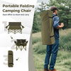 Folding Oversized 2 Person Outdoor Loveseat with Adjustable Armrests-Green