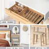 LED Mirrored Dressing Table Modern Makeup Vanity Cushioned Stool Set for Bedroom