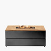 Garden Fire Pit Table Black Wooden Outdoor Heater Fireplace Table Stove