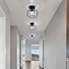 Modern Crystal Ceiling Light Fixture Mini Semi Flush Mount Chandelier Hallway UK