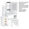 Dressing Table With Drawers Mirror Stool Set Makeup Desk Vanity Table Bedroom