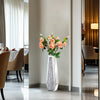 68cm Tall Floor Vase Sparkle Diamond Crushed Crystal Silver Mirrored Floor Vase