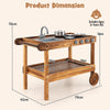 Kids Movable Mud Kitchen Outdoor Mud Kitchen Playset w/ 2 Rolling Wheels