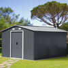 12 X10 FT Large Garden Shed Metal Tool Shed 4 Ventilation Openings with Base UK