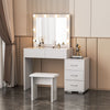Modern Dressing Table Large Vanity Set with LED Mirror Cabinet Stool Drawers UK