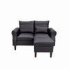 2 Seater faux leather/Linen Fabric Love Seat Sofa Armchair with Footstool Couch