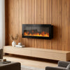 50" Electric LED Fireplace Wall Mounted Standing FREE FEET Inset Heater Crystal