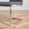 Dining Chairs Set of 4 Faux Leather with Stylish Cantilever Metal Frame Grey