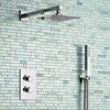 Modern Shower Mixer Square Bathroom Concealed Twin Head Valve Set