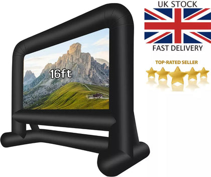 16 FT Portable Outdoor Inflatable Projector Screen With Blower 16:9 HD Garden UK