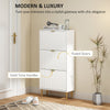Slim Shoe Storage Cabinet with 3 Flip Drawers for Hallway, White