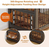 120cm Dog Crate Furniture Wooden Crate Table Thickened Metal Tube Cage