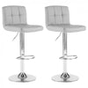 2x Chrome & Height Adjust Swivel Faux Leather Kitchen Breakfast Bar Stool