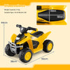 Kids Ride on ATV 6V Battery Powered Electric Quad Car w/Horn Sound-Yellow