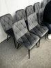 4PCS Dining Chairs Set Velvet Faux Suede Leather Padded Seat Metal Leg Grey UK