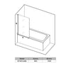 Frameless Bath Shower Screen Fixed Door Black Profile 6mm Glass Panel 800x1400mm