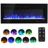 Electric Heater 40-100in LED Fireplace Media Wall Fire Insert/ Wall Mount/ Stand