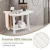 Shower Bench Waterproof Bath Spa Shower Stool w/ Shelf & Non-slip Foot Pads