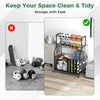 Sports Equipment Storage Rack w/ Universal Wheels-Black