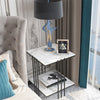 Luxury Marble Coffee Table Side Table Golden Pole Legs Support Desk Nightstand