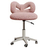 Rotating Vanity Stool Makeup Chair Adjustable Height w/Bowknot Backres & Wheels