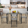 Modern Dining Table 4 Chairs Set Metal Frame Kitchen Home Bar Bistro Grey/Brown