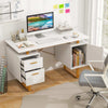Computer Desk Home Office Desk with Floating Desktop-White