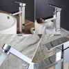 Basin Sink Mixer Tap Cloakroom Square Tall Waterfall Tap Chrome Faucets Bathroom