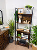 Tall 5 Tier Rustic Bookcase Slim Industrial Bookshelf Storage Unit Display Shelf