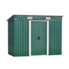 8 X 4FT Garden Shed Metal Pent Roof Outdoor Tool Storage With Free Base Green