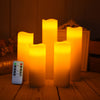 3 OR 5PCS LED Flameless Candles Remote Flickering Pillar Timer Battery Operated